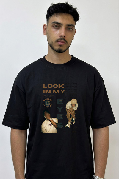 Anetos Travis Scott_101 Design Printed Oversize Black T-Shirt