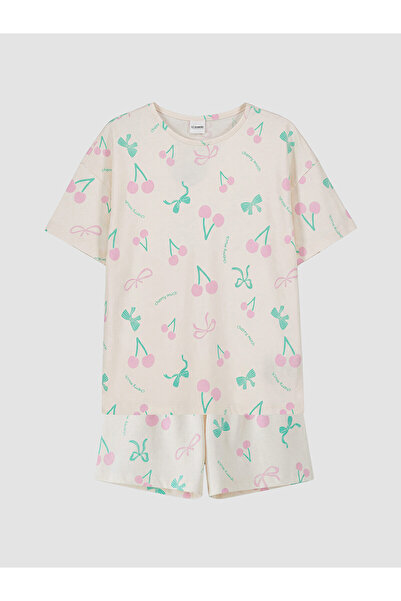 LC Waikiki Ozmarka New Season Patterned Girls' Shorts Pajama Set