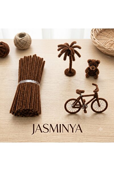 Jasminya 20 Adet Kahverengi Şönil Çiçek Dekoratif Süsleme Hobi Etkinlikleri İ...