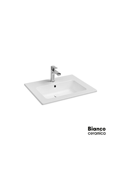 BIANCO CERAMICA Flat 46 Eπικαθήμενος Πορσελάνινος Νιπτήρας 62,5x46,5εκ Λευκό ...