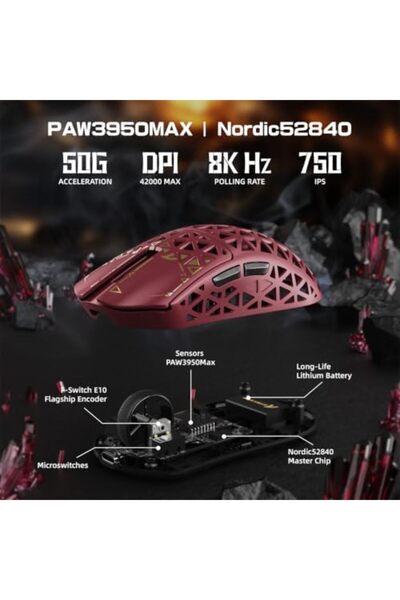 Yıldızan edl shop ATTACK SHARK R5 Ultra Karbon Fiber HyperSpeed Kablosuz Gami...