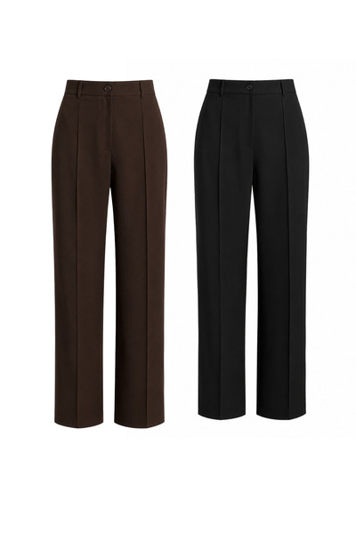 DI LORIA Women's High Waist Wide Leg Palazzo Pants with Ribbed Front Stitchin...