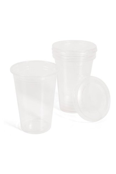 Jumbo Set 25 Pahare de Unică Folosință din Plastic, 350 ml, transparent, cu c...