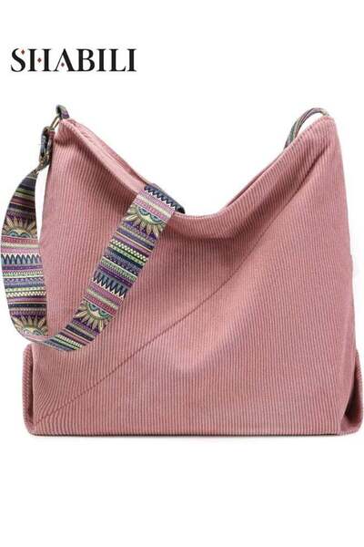 SHABILI Women Large-Capacity Corduroy Tote Cross Bags Hobo Shoulder Bag, Ladi...
