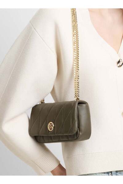 French Connection Women Green Aura Shoulder Bag