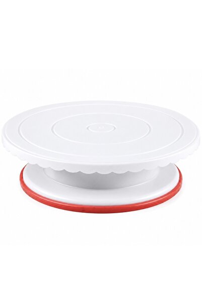 PUFO Suport rotativ decorativ pentru tort, pentru prezentarea și decorarea tortului, 27 cm, alb