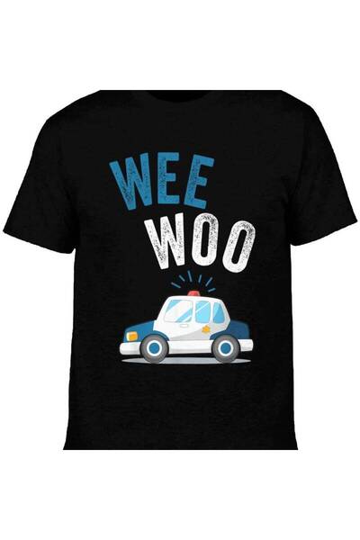 23 nisan تي شيرت Wee Woo Police Car Funny Cute - قمصان للرجال، تي شيرت رجالي،...