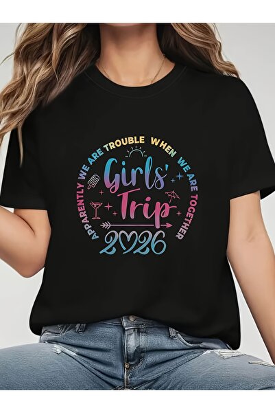 STITCHLY تي شيرت بطباعة حروف "Apparently Trouble When We Are Together Trip 20...