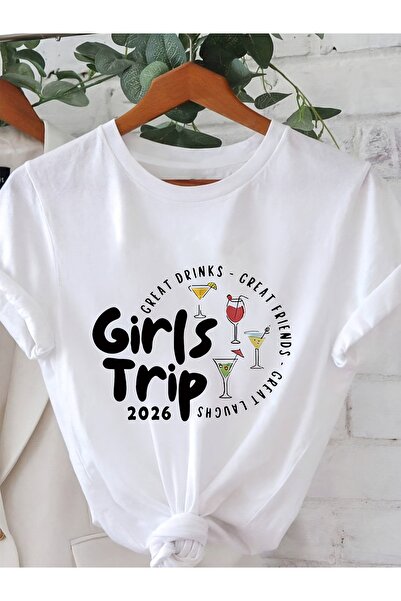 BASEPULSE 2026 Trip Joy Drinks Great Friends GREAT LAUGHS Letter Print T-shir...
