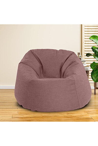 In House Solly Linen Bean Bag Chair - Medium - Dark Pink