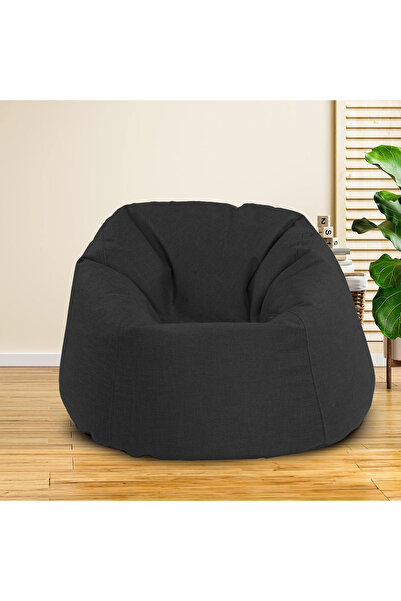 In House Solly Linen Bean Bag Chair - Medium - Dark Grey