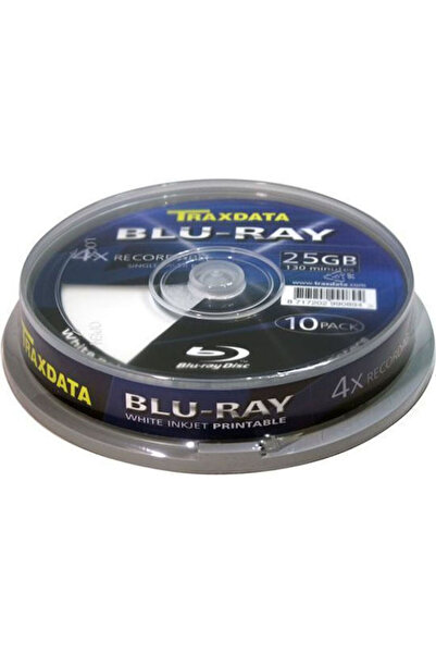 Traxdata Disc BD-R înregistrabili 4x 25GB, cutie tip cake box, 10 bucăți