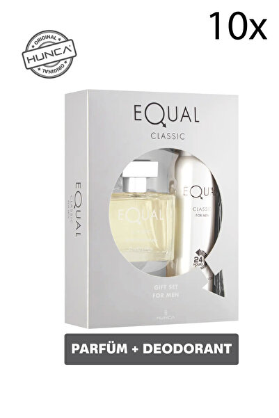 Equal Classic EDT 75 ml + Deo Sprey 150 ml Erkek Parfüm Seti 10 Adet