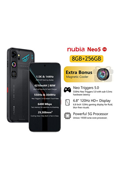 Nubia Neo 5 5G New Generation shadow black (8+12)GB RAM 256GB ROM Gaming Phon...