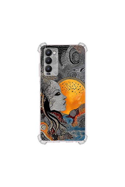 PrintiFy Tecno Camon18p ile Uyumlu Simya Serisi Mozaik Tanrıça Tasarımlı Uv B...