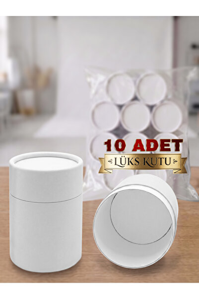 Arven Premium Hediyelik Silindir Kutu 9x14 - Sert Mukavva Lüks Ambalaj 10 Adet