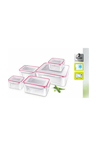 LAMART Cutie de prânz din plastic pentru microunde, roz, 5 bucăți, Cod: LT6001