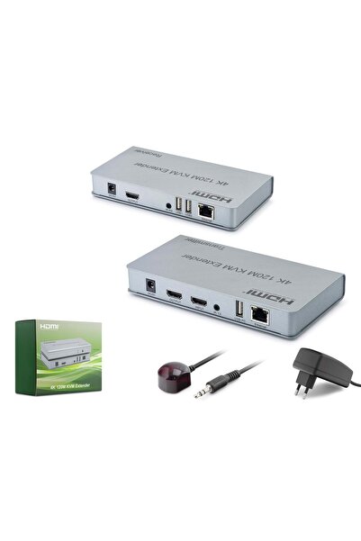 HADRON Hdx1423 HDMI Kvm Extender Loop Out Ir 4K 30 Hz 120 m Gray