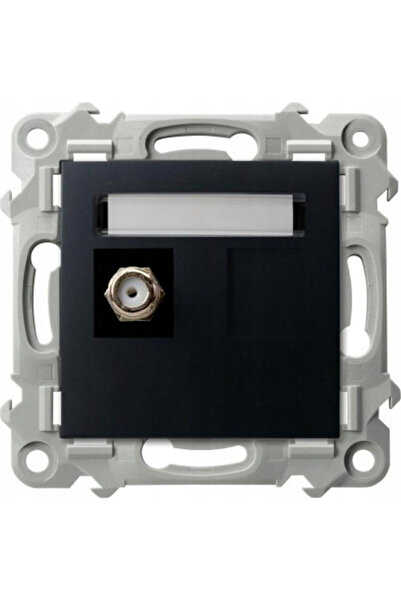 OSPEL Sapphire Soclu de antenă tip F, simplu, negru metalic, Gpa-1zf M 33