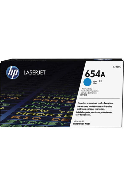 HP 654A Оригинален тонер за лазерен принтер, циан, 15000 страници (CF331A)
