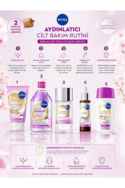 NIVEA Luminous Skin Glow Cilt Aydınlatıcı Tonu Eşitleyici ve Işıltı Veren Bak...