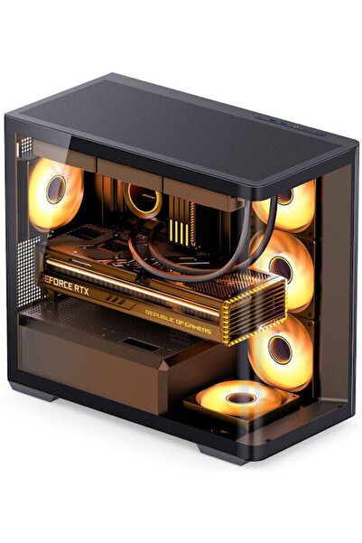 jonsbo Carcasă PC Gaming Midi Tower D300 cu Fereastră Laterală Negru