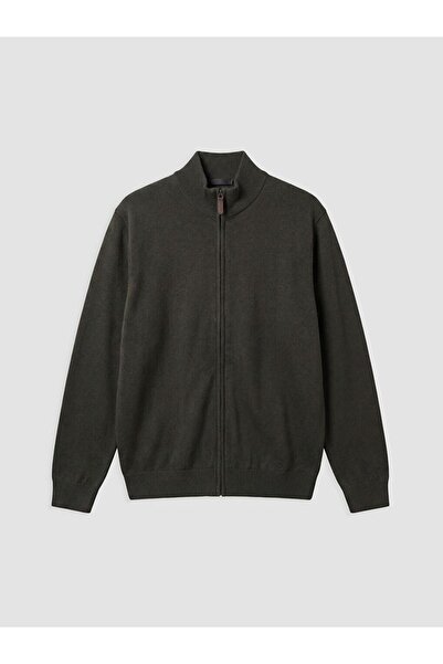 LC Waikiki Lcwaikiki Classic Green Regular Fit Stand Collar Men's Knitwear Ca...