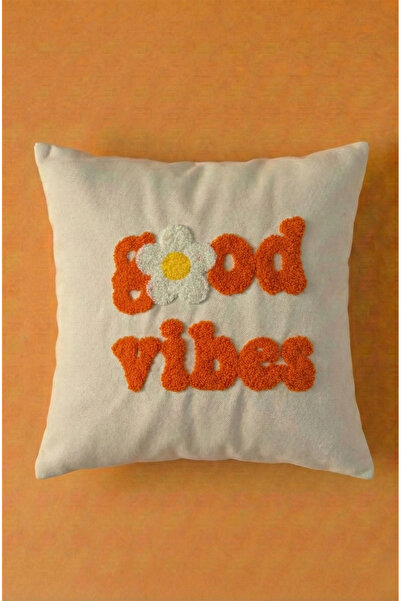 Maharat Good Vibes Patterned Design Punch Throw Pillow Cover Pillowcase