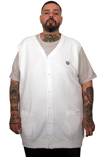 ModeXL Γιλέκο Mode XL Μεγάλου Μεγέθους με κουμπιά 20545 ECRU