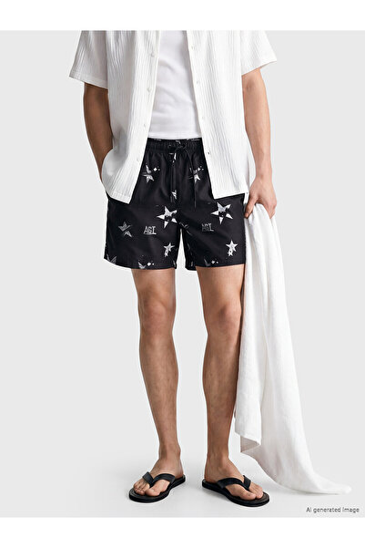 LC Waikiki Trendlucky Men's Short Length Printed Swim Shorts with Difference ...
