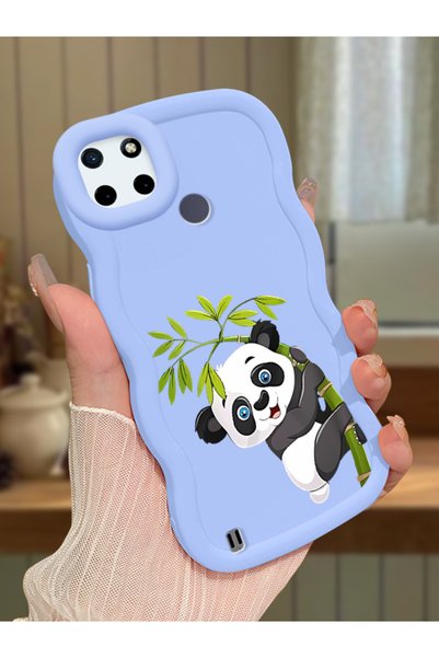 Hontinga Realme C25Y Compatible Case Camera Protector Blue Silicone Couple Ph...
