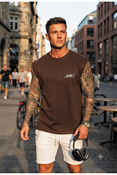 FAVORİST Limited Edition Printed Men's Zero Sleeve T-Shirt (100% Combed Cotton)