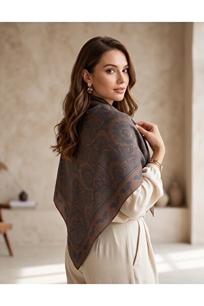 tuaipek Lumivera Desen 94X94Cm Viscose Modal Scarf