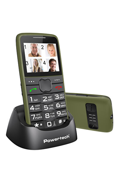 POWERTECH κινητό τηλέφωνο Sentry V2 PTM-42, dual SIM, πλήκτρο SOS, χακί