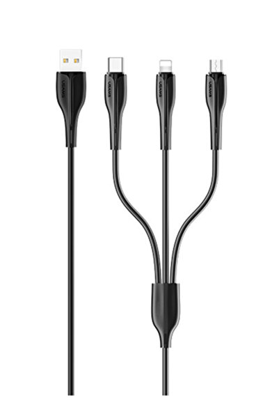 Usams καλώδιο USB σε USB-C/Lightning/Micro USB US-SJ374, 10W, 1m, μαύρο