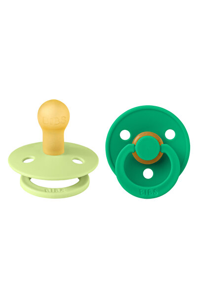 Bibs Комплект от 2 пастилки Colour Latex Matcha/Cactus, кръгла форма, 6 месеца