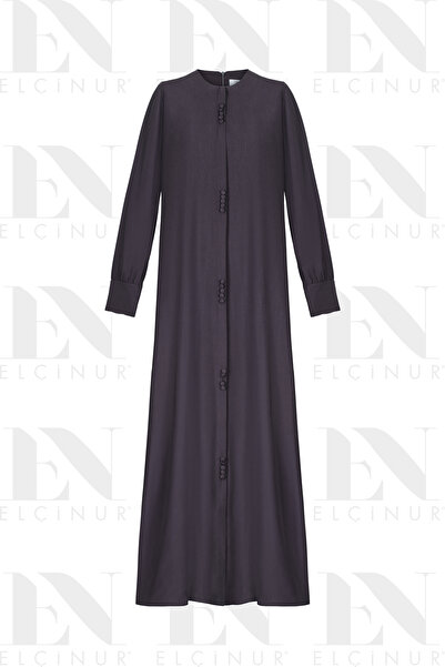 ELÇİNUR 26259 Decorative Button Detailed Pocketed Dress