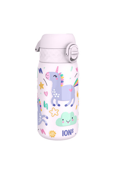 Ion8 Sticla Unicorn roz 400ml, inox, usor, etansa