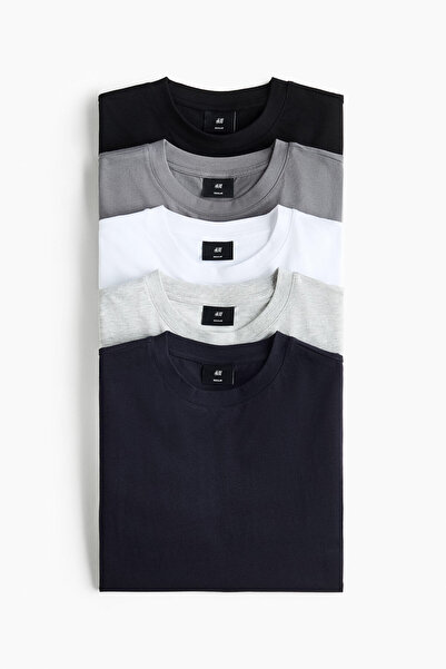 H&M 5'li Regular Fit Tişört