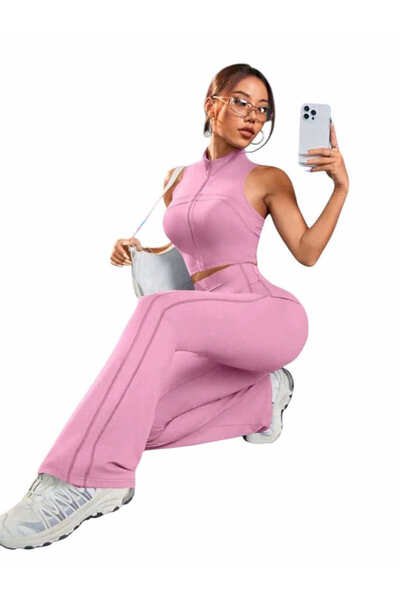 Woman's Fashion Γυναικείο Σετ με Κολάν Ροζ