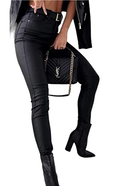 Woman's Fashion Γυναικεία Δερμάτινα Παντελόνια Μαύρα