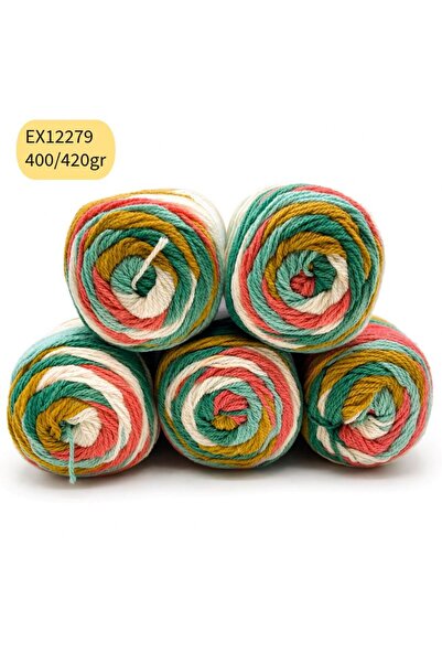 Oxford İplik İhraç Fazlası 5'li Paket 400/420 gr Akrilik Ebruli EX12279