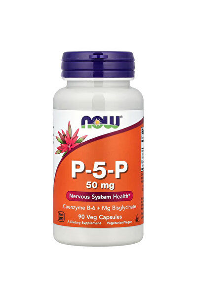 Now Foods Supplements, P-5-P 50 mg with Coenzyme B-6 + Mg Bisglycinate, 90 Ve...