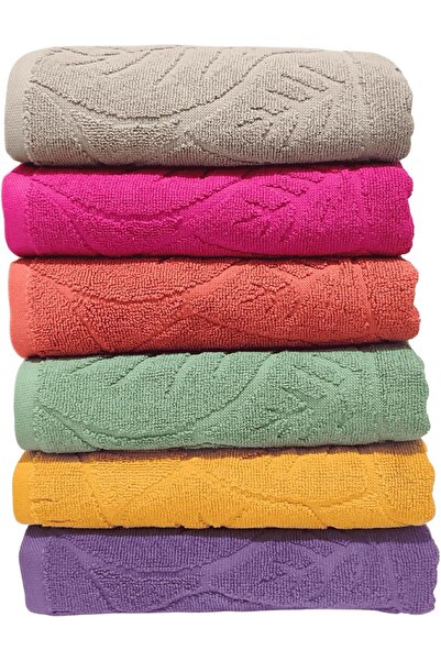 Yıldızan Msa Shop Leaf Premium 100% Cotton 6-Piece Hand Towel Set |   50X90 c...