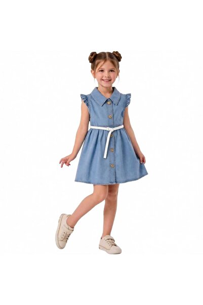 Miss Elitte Girls' Denim Dress Slim Denim Fabric Casual Comfortable Dress