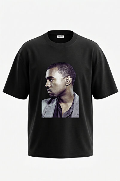 Anetos Kanye West_53 Design Printed Unisex Oversize Black Tshirt