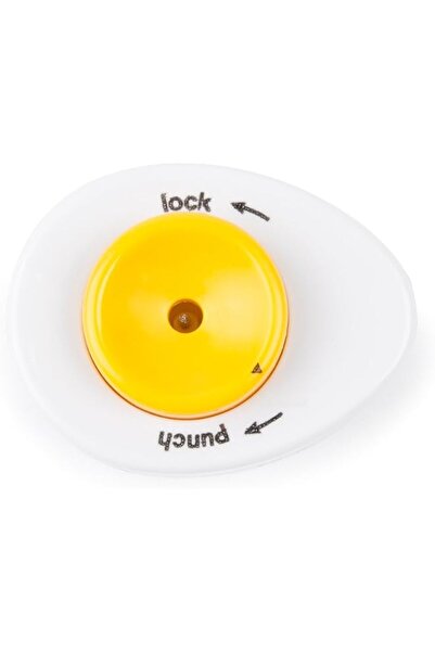 The Bros Hard Boiled Egg Piercer, with Safety Lock Feature, White