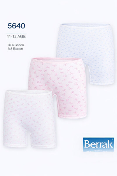 Berrak 3-Piece Girls' Boxer Set Cotton Flexible Shorts Underwear