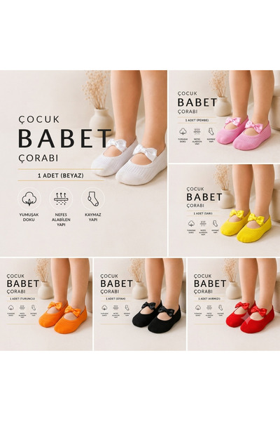 damlakidsmoda Kız çocuk bebek babet çorap set 6 li 1/3 yaş uyumlu