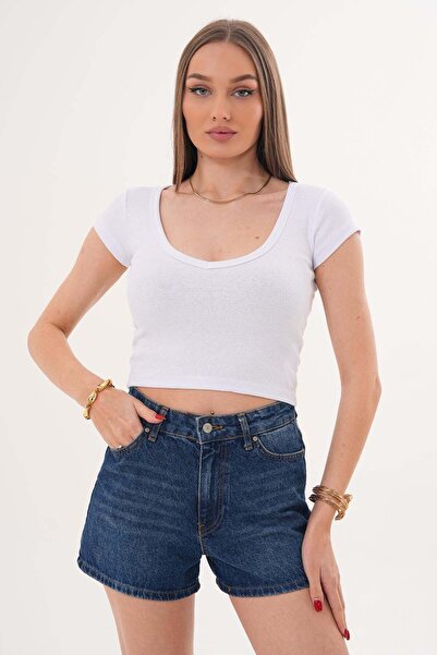 DazzUp Women's V-Neck Camisole Crop T-Shirt